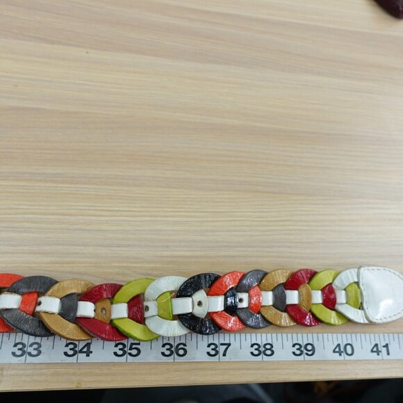 VINTAGE DOLCE DONNA Belt Womens Medium Braided Leather Italian Boho Y2K ITALY - Picture 11 of 14